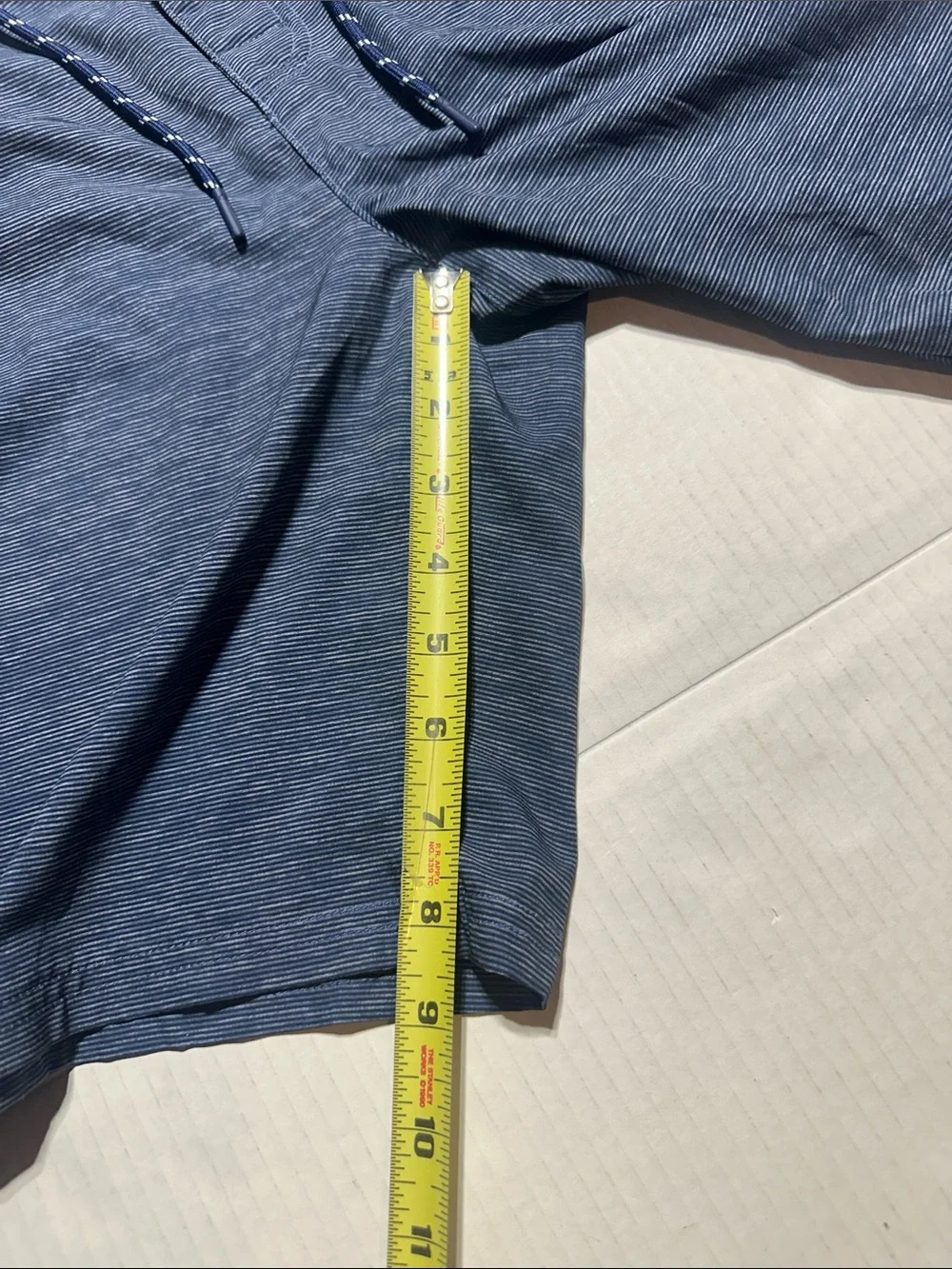 Vineyard Vines Heather Navy Swim Board Shorts with Side Stripe zipper pocket